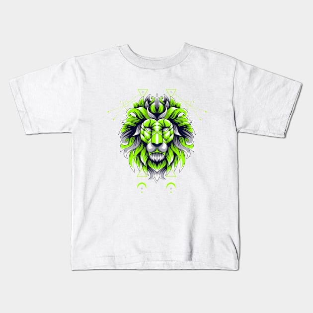 lion head graphic Kids T-Shirt by SHINIGAMII